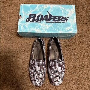 Black and White Woven Loafers Flats
